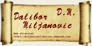 Dalibor Miljanović vizit kartica